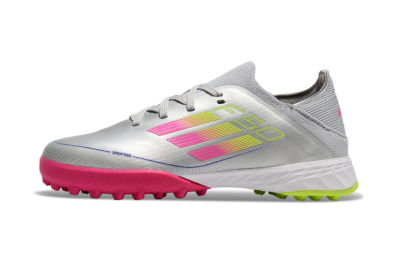 Adidas F50 Elite TF Low-Tops Soccer Shoes - Silver/Pink/Yellow