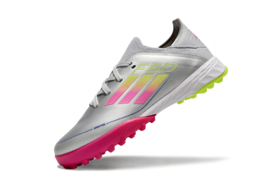 Adidas F50 Elite TF Low-Tops Soccer Shoes - Silver/Pink/Yellow