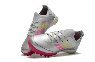 Adidas F50 Elite TF Low-Tops Soccer Shoes - Silver/Pink/Yellow