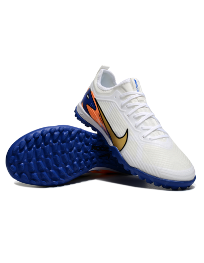 Nike Air Zoom Mercurial Vapor 16 Elite TF Low-Tops Soccer Shoes - White/Gold/Orange/Blue