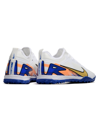 Nike Air Zoom Mercurial Vapor 16 Elite TF Low-Tops Soccer Shoes - White/Gold/Orange/Blue
