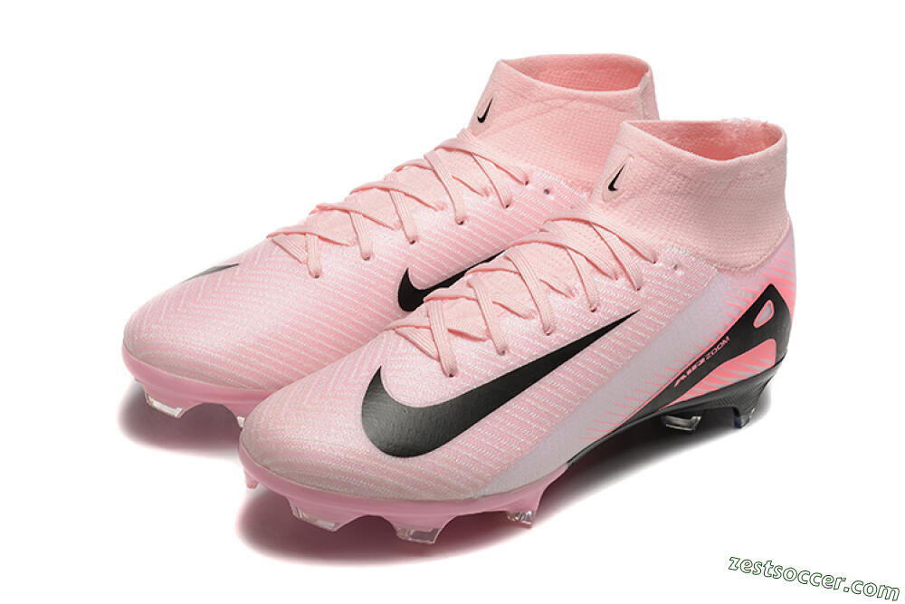 Nike Air Zoom Mercurial Superfly 10 Elite FG High-Tops Soccer Cleats - Pink/Black 5