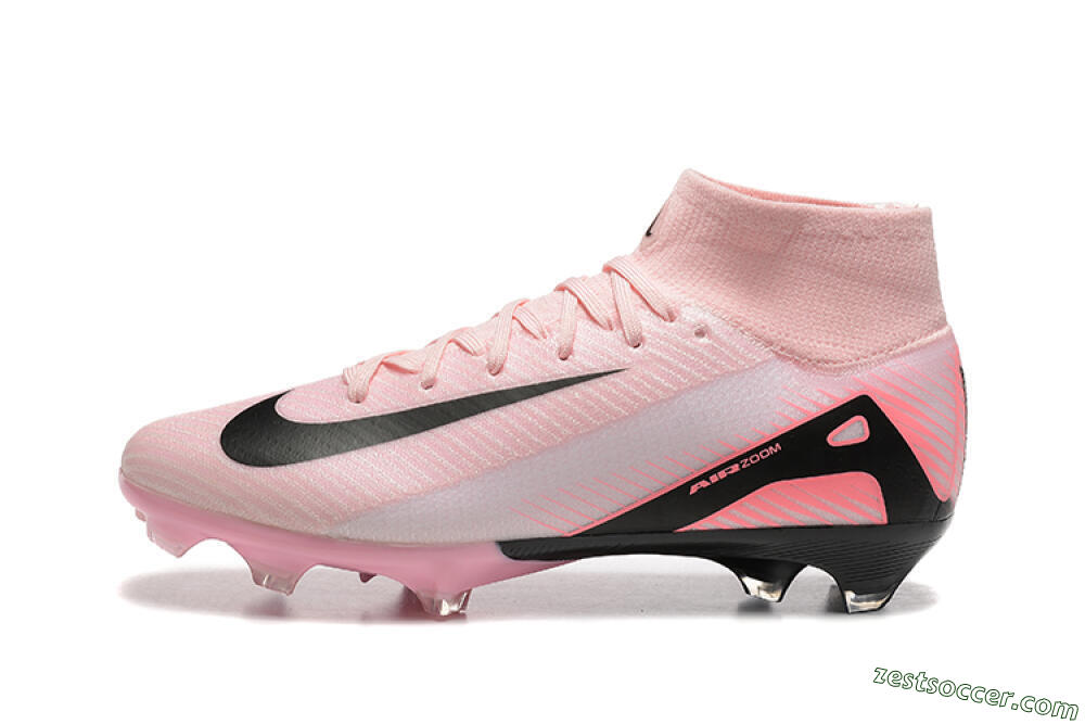 Nike Air Zoom Mercurial Superfly 10 Elite FG High-Tops Soccer Cleats - Pink/Black 2