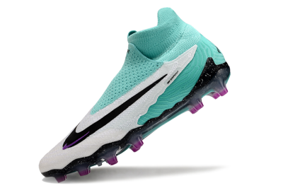 Nike Phantom GX Elite AG High-Tops Soccer Cleats - White/Black/Jade/Purple
