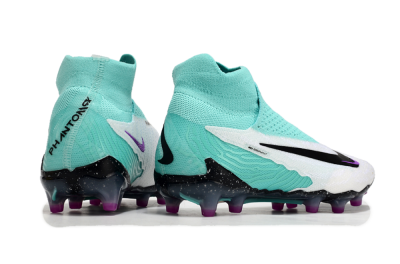 Nike Phantom GX Elite AG High-Tops Soccer Cleats - White/Black/Jade/Purple
