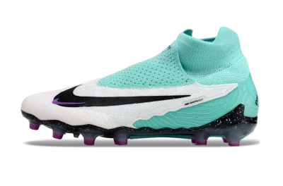 Nike Phantom GX Elite AG High-Tops Soccer Cleats - White/Black/Jade/Purple