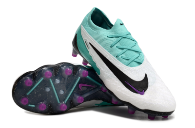 Nike Phantom GX Elite AG Low-Tops Soccer Cleats - White/Black/Jade/Purple