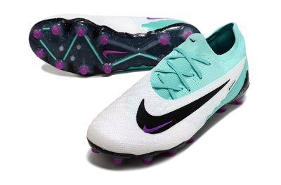 Nike Phantom GX Elite AG Low-Tops Soccer Cleats - White/Black/Jade/Purple