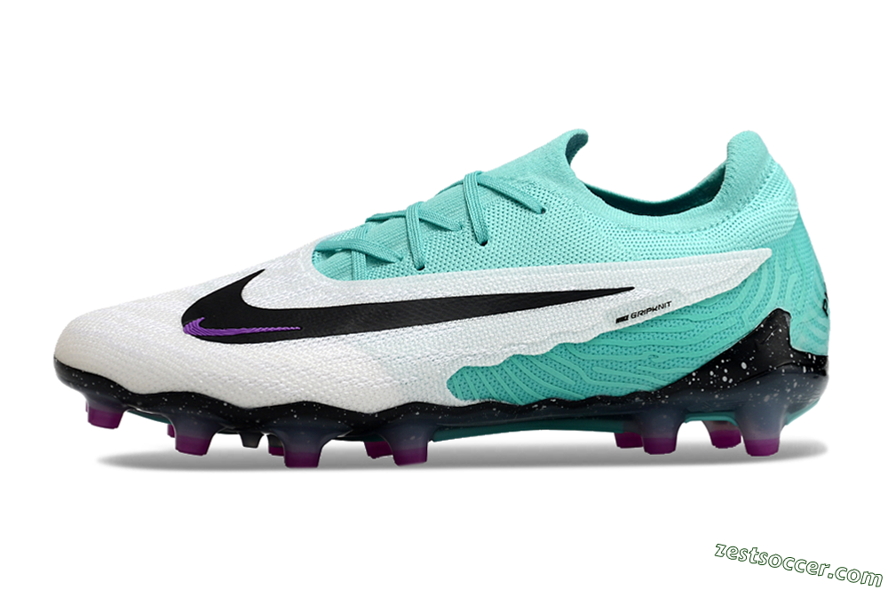 Nike Phantom GX Elite AG Low-Tops Soccer Cleats - White/Black/Jade/Purple 2