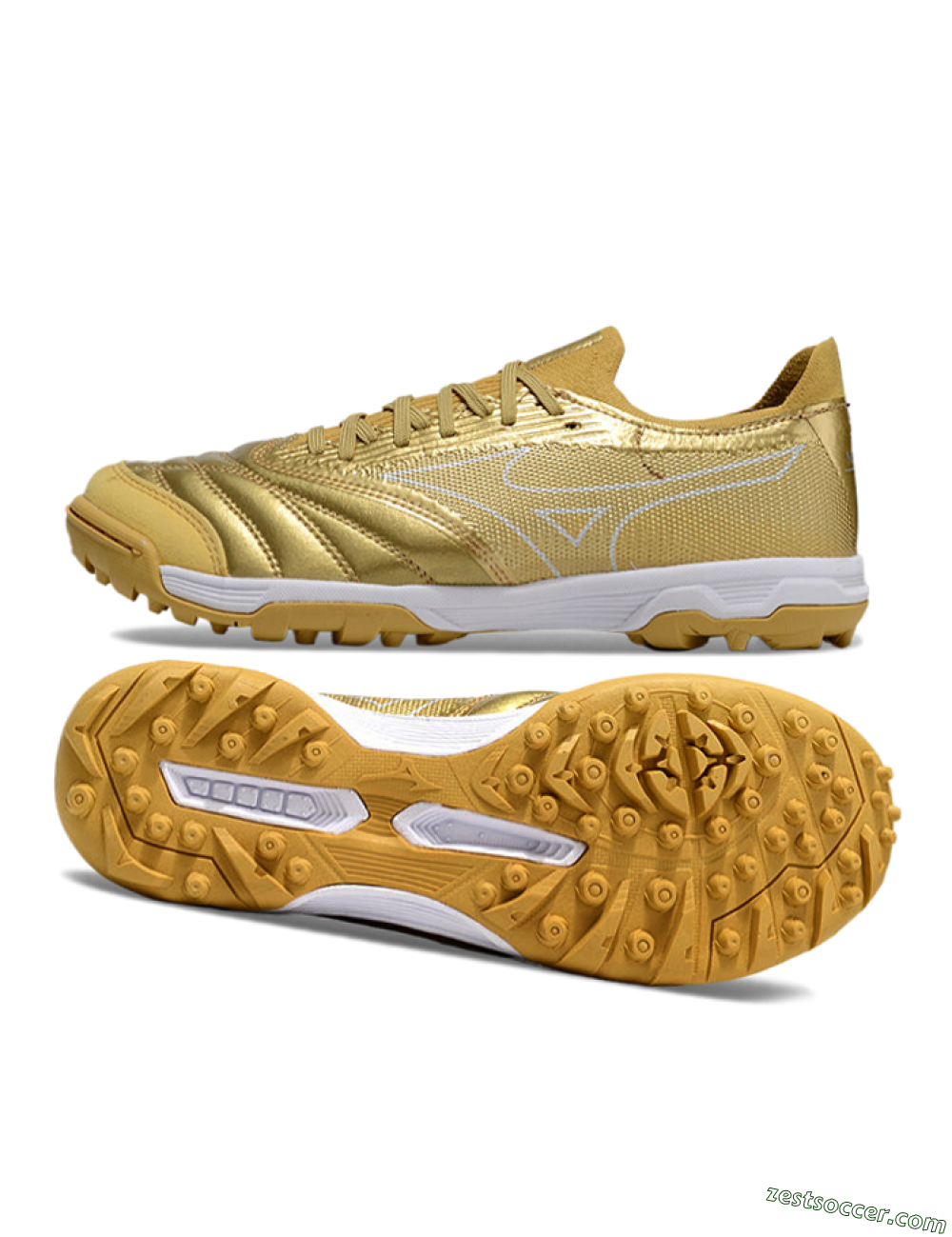 Mizuno Morelia Neo Sala TF Low-Tops Soccer Shoes - Gold/White 1