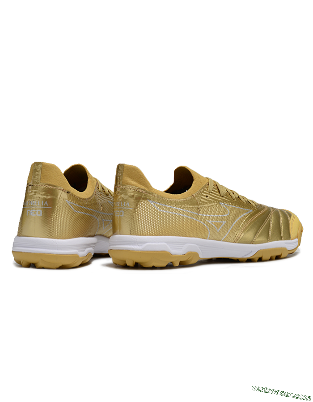 Mizuno Morelia Neo Sala TF Low-Tops Soccer Shoes - Gold/White 6