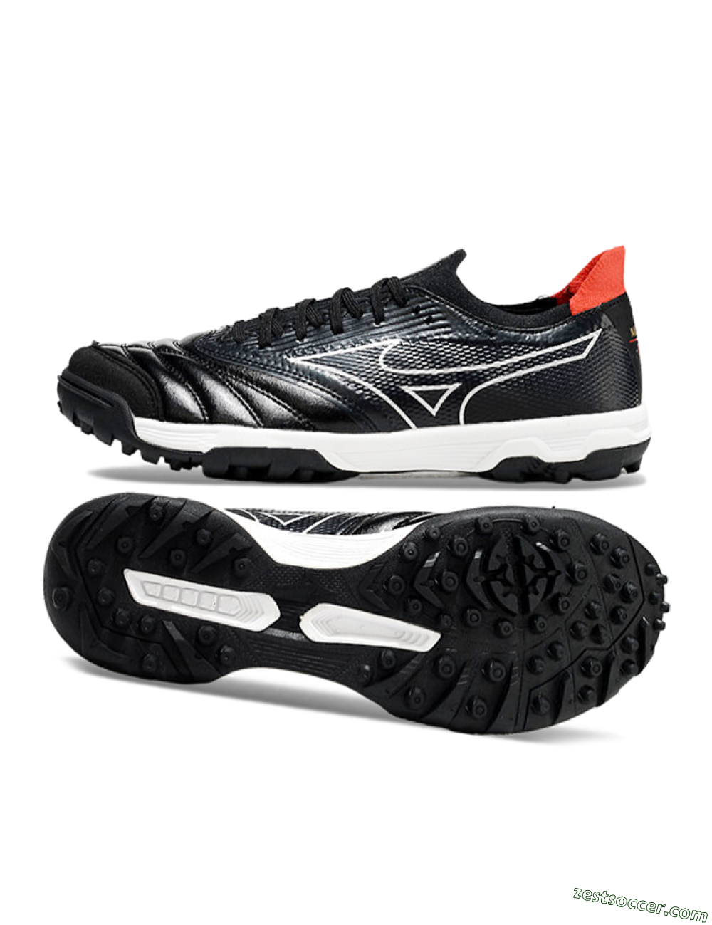 Mizuno Morelia Neo Sala TF Low-Tops Soccer Shoes - Black/White/Red 1