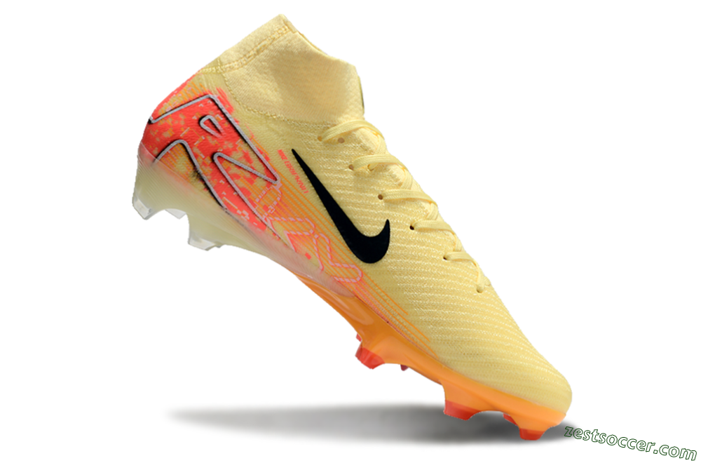 Nike Air Zoom Mercurial Superfly 10 Elite FG High-Tops Soccer Cleats - Yellow/Red/Black 4