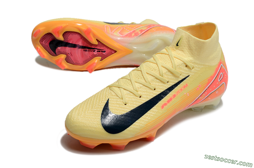 Nike Air Zoom Mercurial Superfly 10 Elite FG High-Tops Soccer Cleats - Yellow/Red/Black 3
