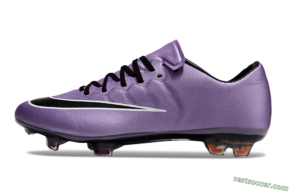Nike Mercurial Vapor 10 FG Low-Tops Soccer Cleats - Purple/Black/White 2