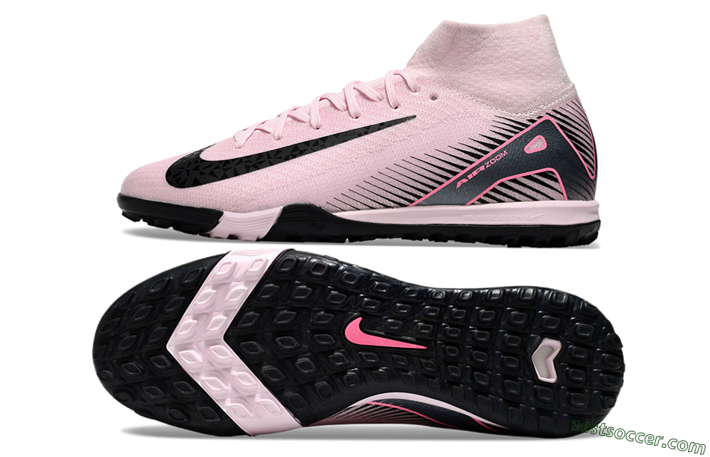 Nike Air Zoom Mercurial Superfly 10 Elite TF High-Tops Soccer Shoes - Pink/Black 1