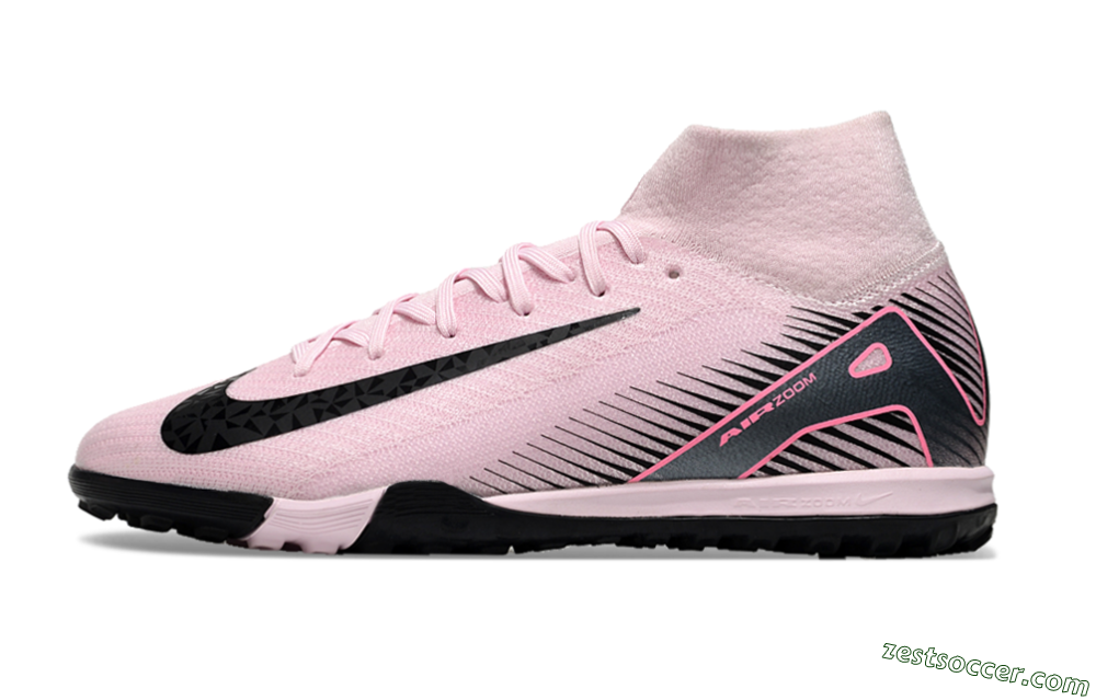 Nike Air Zoom Mercurial Superfly 10 Elite TF High-Tops Soccer Shoes - Pink/Black 2