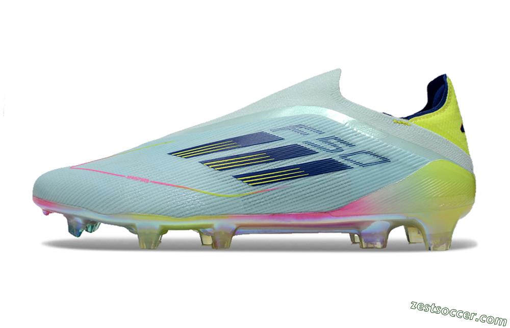 Adidas F50 Elite Laceless FG Low-Tops Soccer Cleats - Jade/Blue/Yellow 2