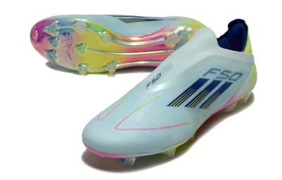 Adidas F50 Elite Laceless FG Low-Tops Soccer Cleats - Jade/Blue/Yellow