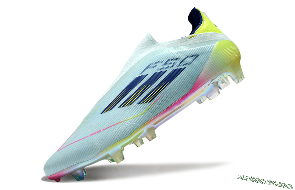 Adidas F50 Elite Laceless FG Low-Tops Soccer Cleats - Jade/Blue/Yellow 5