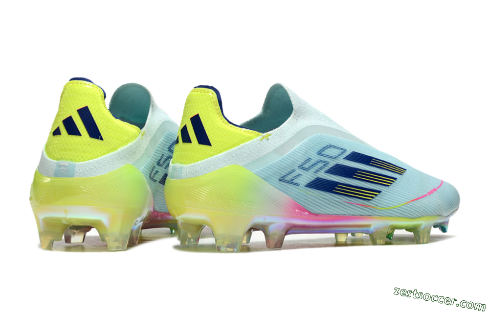 Adidas F50 Elite Laceless FG Low-Tops Soccer Cleats - Jade/Blue/Yellow 6