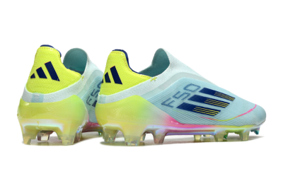 Adidas F50 Elite Laceless FG Low-Tops Soccer Cleats - Jade/Blue/Yellow