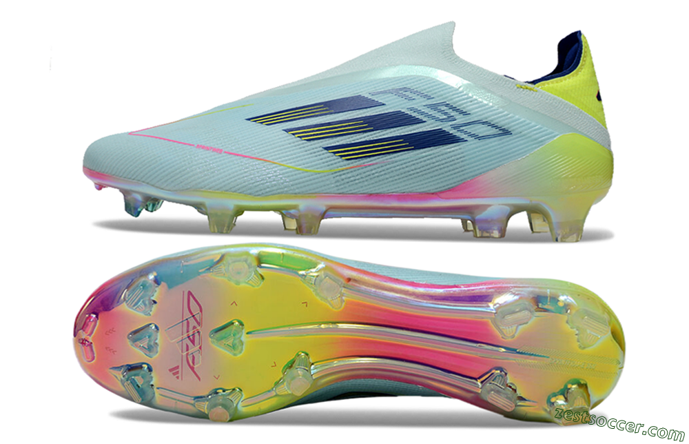 Adidas F50 Elite Laceless FG Low-Tops Soccer Cleats - Jade/Blue/Yellow 1