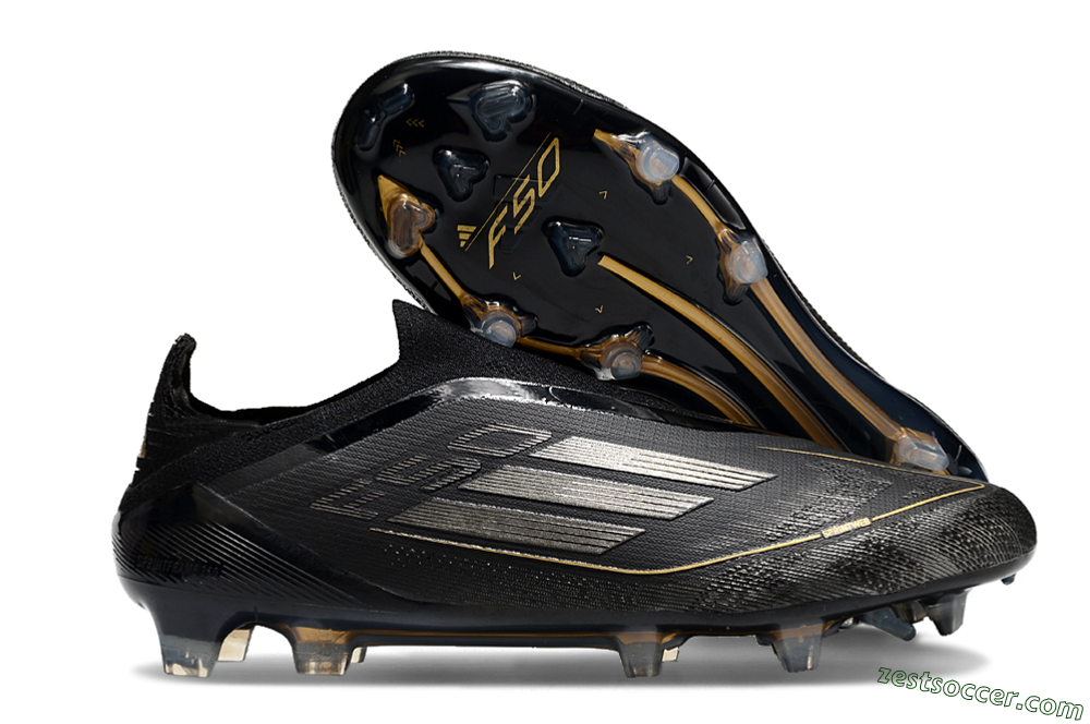 Adidas F50 Elite Laceless FG Low-Tops Soccer Cleats - Black/Silver/Gold 0