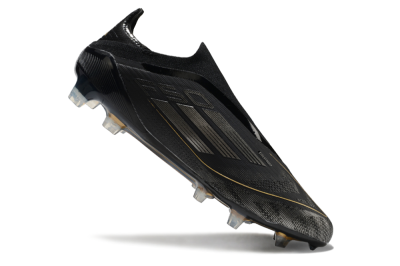 Adidas F50 Elite Laceless FG Low-Tops Soccer Cleats - Black/Silver/Gold