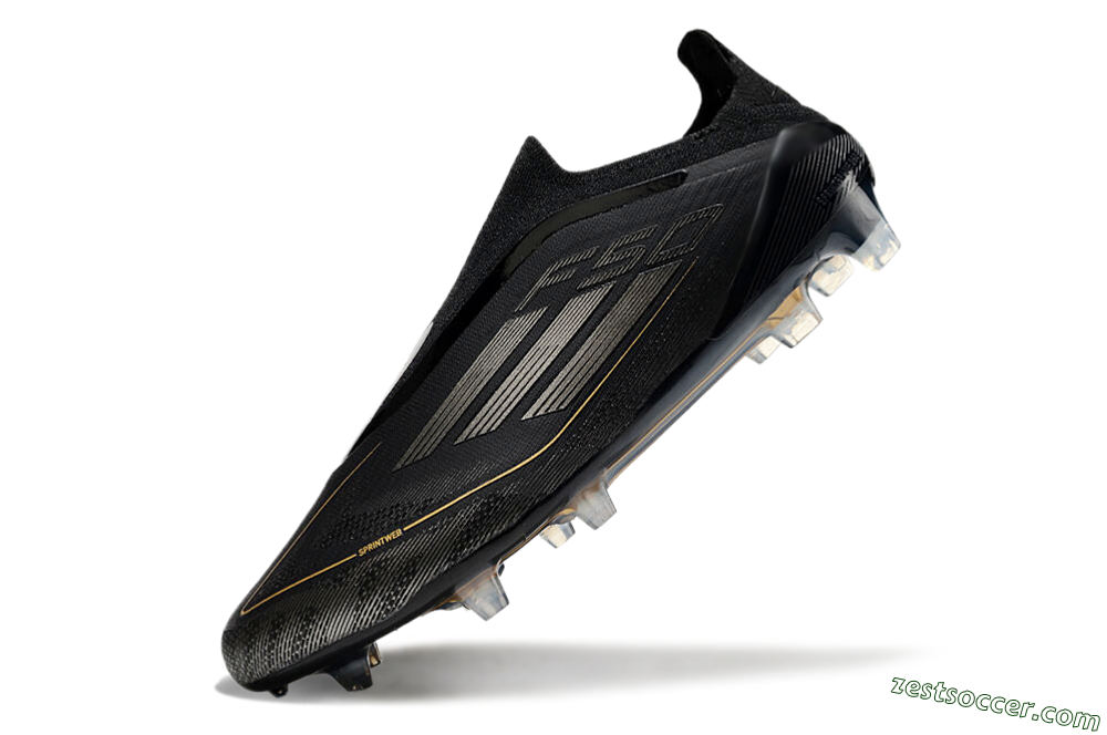 Adidas F50 Elite Laceless FG Low-Tops Soccer Cleats - Black/Silver/Gold 5