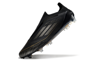 Adidas F50 Elite Laceless FG Low-Tops Soccer Cleats - Black/Silver/Gold