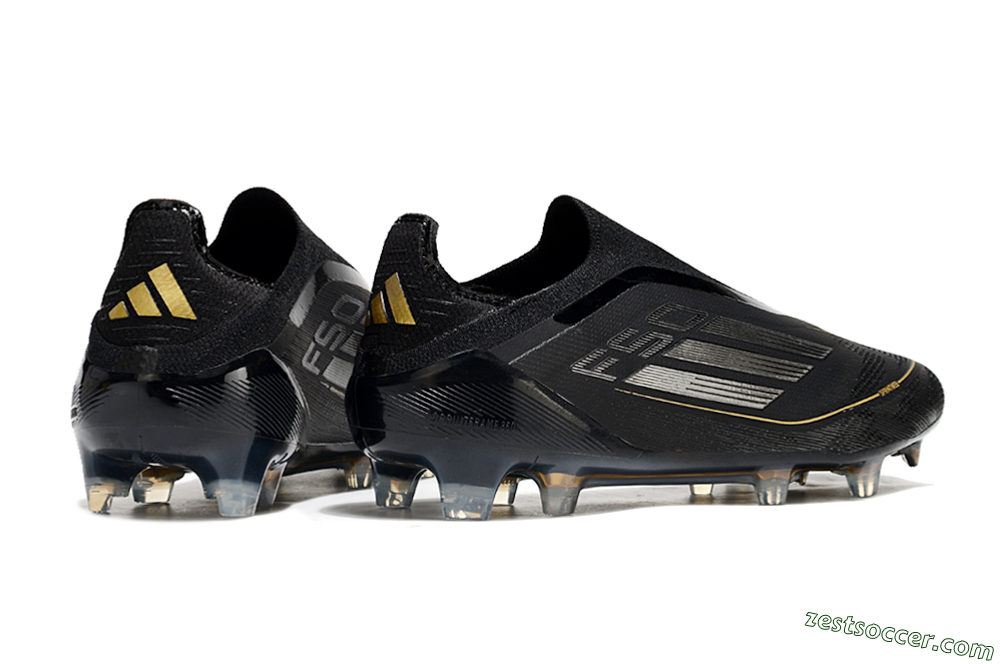 Adidas F50 Elite Laceless FG Low-Tops Soccer Cleats - Black/Silver/Gold 6