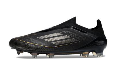 Adidas F50 Elite Laceless FG Low-Tops Soccer Cleats - Black/Silver/Gold