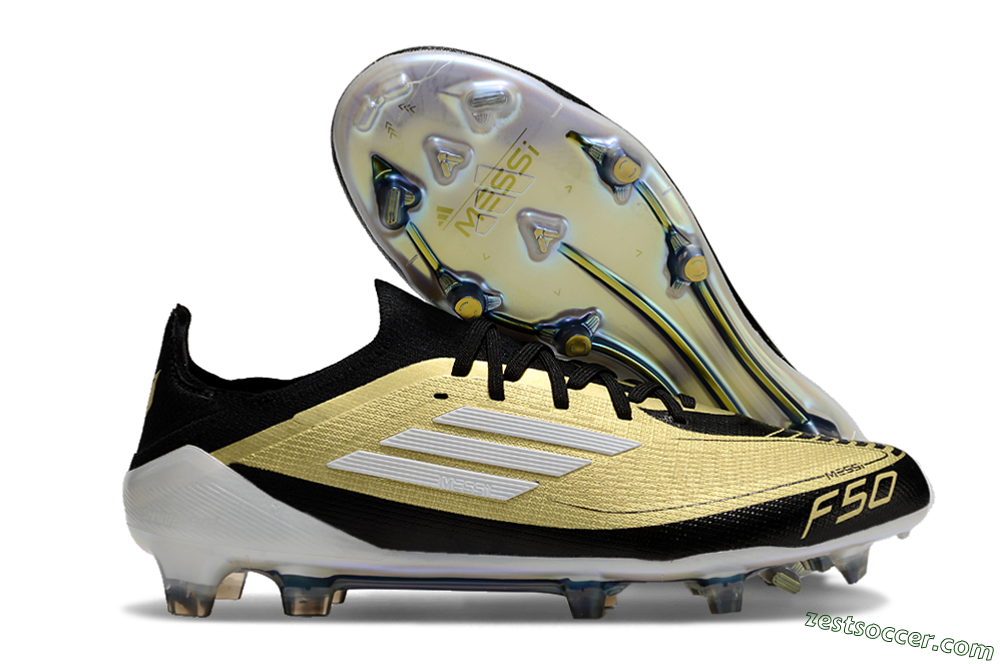 Adidas F50 Elite FG Low-Tops Soccer Cleats - Gold/Black/White 0