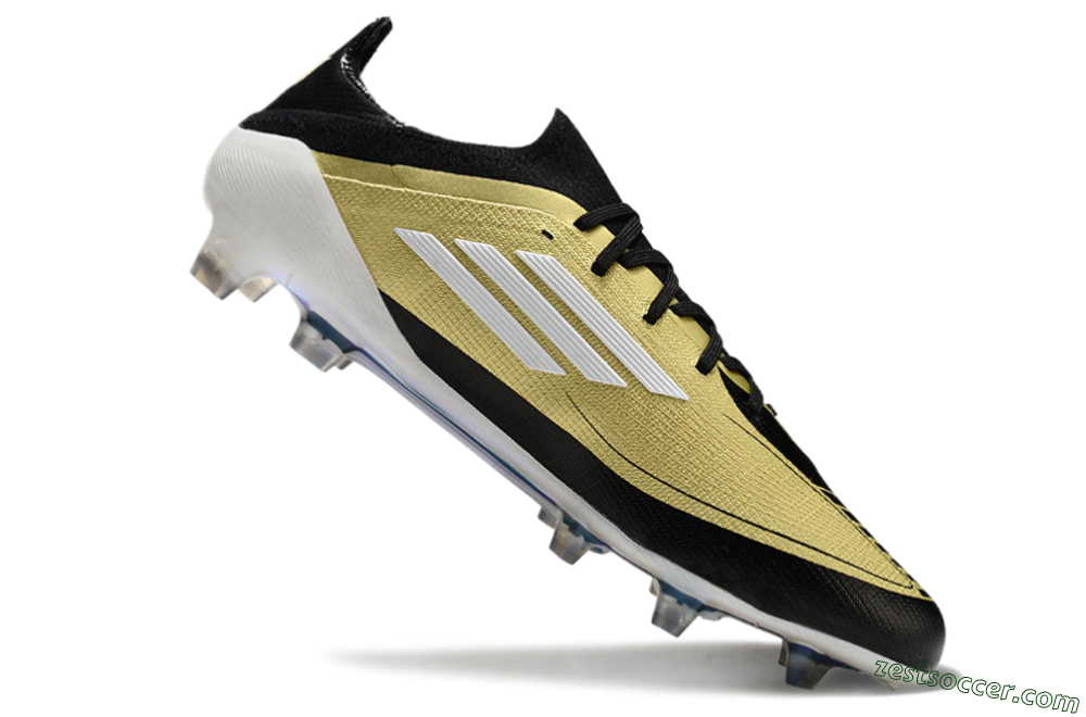 Adidas F50 Elite FG Low-Tops Soccer Cleats - Gold/Black/White 4