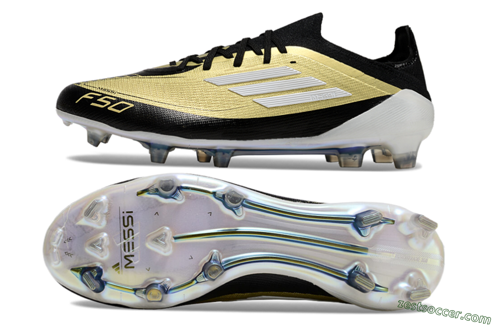 Adidas F50 Elite FG Low-Tops Soccer Cleats - Gold/Black/White 1