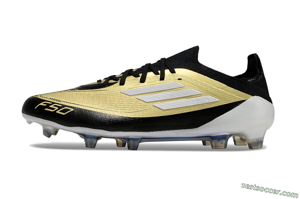 Adidas F50 Elite FG Low-Tops Soccer Cleats - Gold/Black/White 2