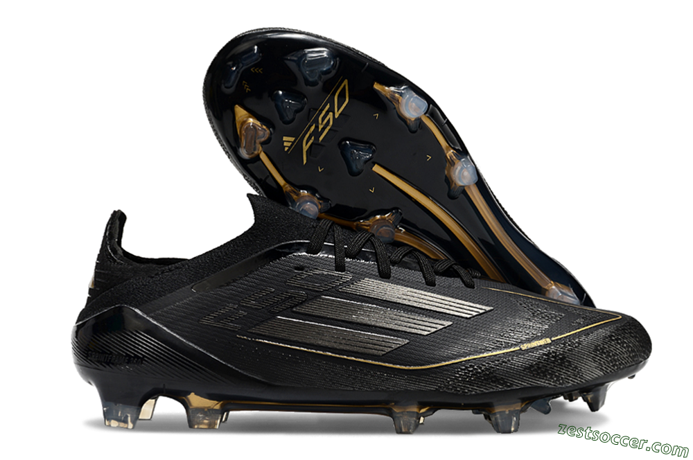 Adidas F50 Elite FG Low-Tops Soccer Cleats - Black/Silver/Gold 0