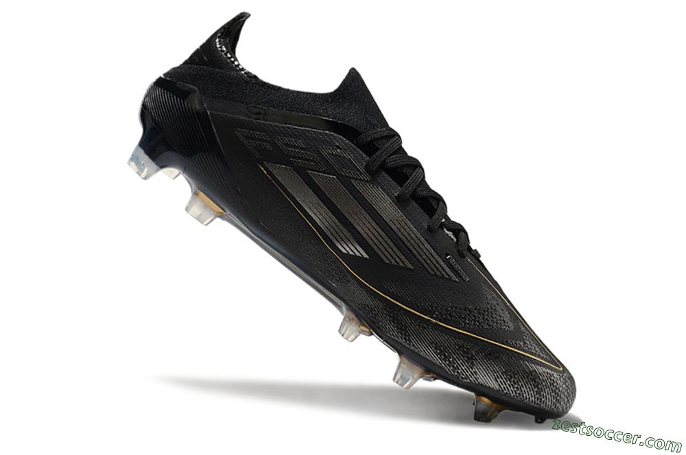 Adidas F50 Elite FG Low-Tops Soccer Cleats - Black/Silver/Gold 4