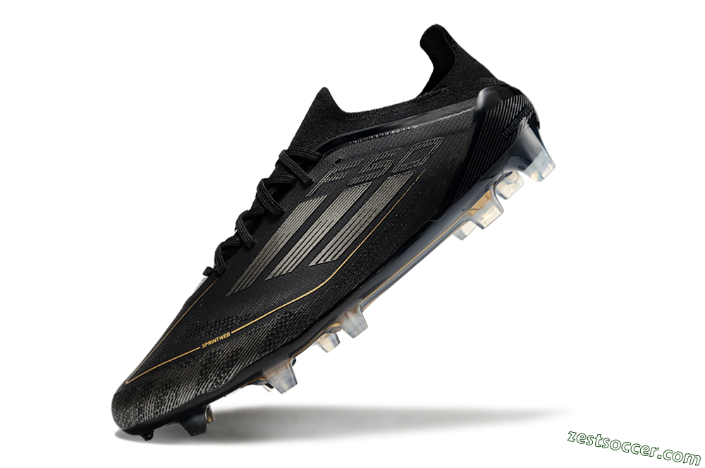 Adidas F50 Elite FG Low-Tops Soccer Cleats - Black/Silver/Gold 5