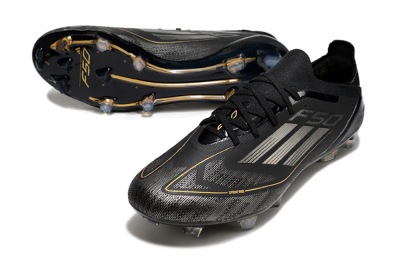 Adidas F50 Elite FG Low-Tops Soccer Cleats - Black/Silver/Gold