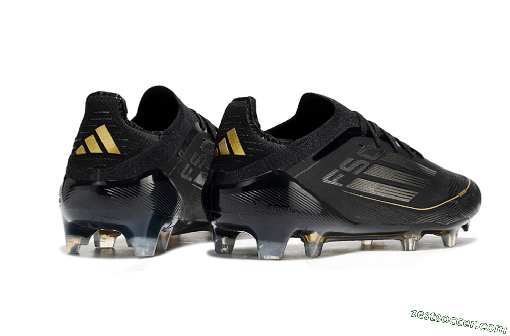 Adidas F50 Elite FG Low-Tops Soccer Cleats - Black/Silver/Gold 6