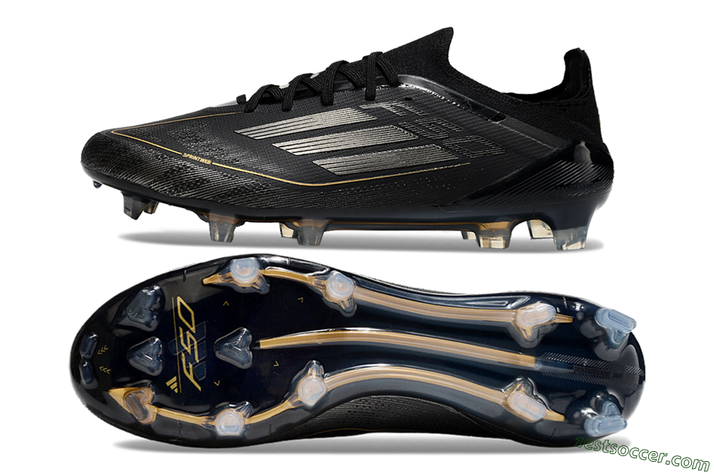 Adidas F50 Elite FG Low-Tops Soccer Cleats - Black/Silver/Gold 1