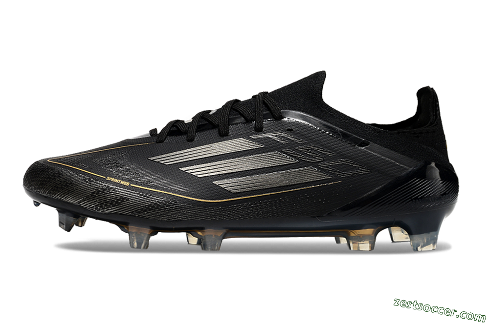 Adidas F50 Elite FG Low-Tops Soccer Cleats - Black/Silver/Gold 2