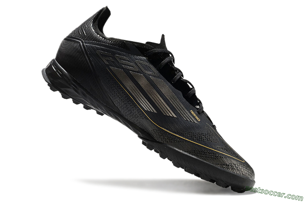 Adidas F50 Pro TF Low-Tops Soccer Shoes - Black/Silver/Gold 4