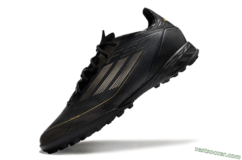 Adidas F50 Pro TF Low-Tops Soccer Shoes - Black/Silver/Gold 5