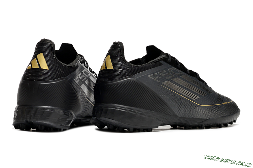 Adidas F50 Pro TF Low-Tops Soccer Shoes - Black/Silver/Gold 6