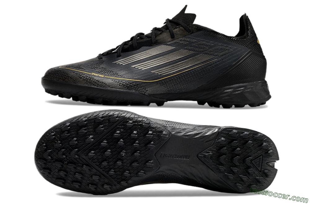 Adidas F50 Pro TF Low-Tops Soccer Shoes - Black/Silver/Gold 1