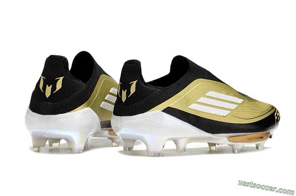 Adidas F50+ Lightstrike Pro Laceless FG Low-Tops Soccer Cleats - Gold/Black/White 6