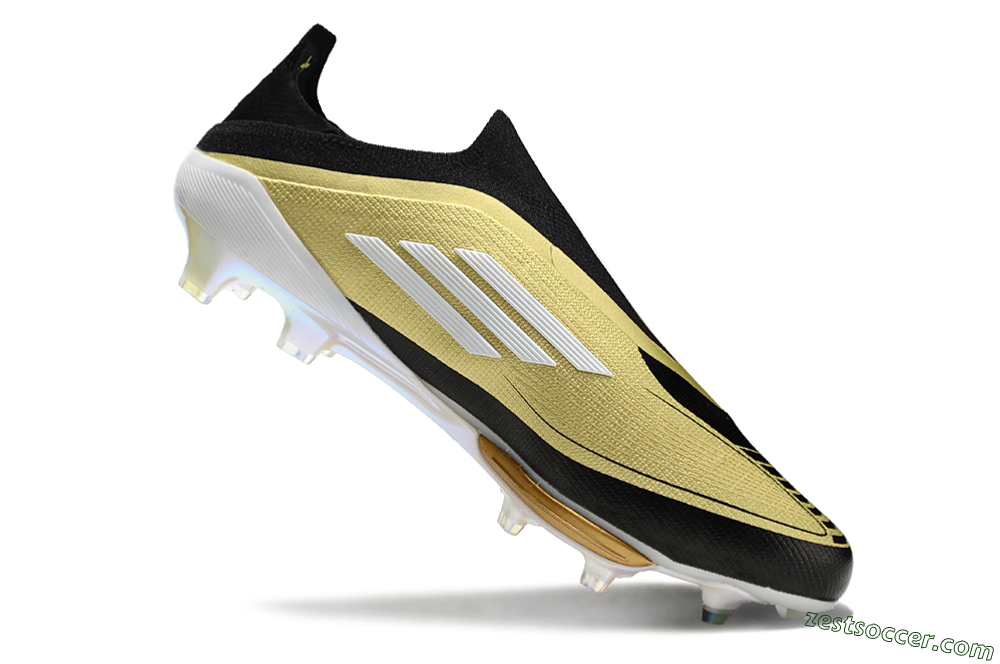 Adidas F50+ Lightstrike Pro Laceless FG Low-Tops Soccer Cleats - Gold/Black/White 4